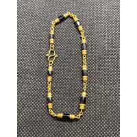 ราคา สินค้าหลุดจำนำกำไลข้อมือทอง90%ประดับด้วยโกเมนแท้9เม็ดงานเก่าเก็บทองสูง ยาวรวม7“ หนักรวม6.11กรัม สวยสมบูรณ์มาก (27653671181)