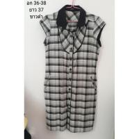 ราคา ชุดเดรสแขนสั้นยี่ห้อZein ลายขาวตัดดำ (7067791835)