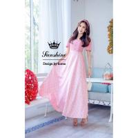 ราคา (L) เดรสยาว ลายหัวใจ ต้อนรับวาเลนไทน์ ผ้าดีมาก งานป้าย lady sunshine (25962299197)