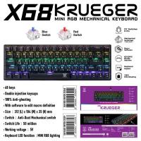 ราคา Nubwo Gaming Keyboard คีย์บอร์ดเกมมิ่ง CIY Switch X68 Black/Blue Switch (25363238384)