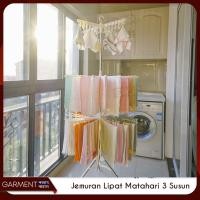 ราคา RCLOTHININGLINE3 - ราวตากผ้าสําหรับเด็ก Stand Hanger Standing ราวตากผ้าพับได้ 3 ชั้น (29629443278)