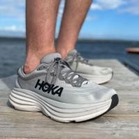 ราคา Hoka Bondi 8 Wideสี Sharkskin มือสองของแท้ ไซส์ Us11.5 Eu45⅓ 29cm 2E รองเท้าวิ่งมือสอง รองเท้าวิ่ง (56653797614)