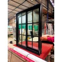 ราคา หน้าต่างบานเลื่อนสลับแบ่ง2ช่องกว้าง150*สูง100/110/120/150แต่งลายตราราง (43017411475)