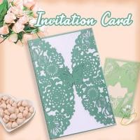 ราคา 10ชิ้นส่วนบุคคล ปราชญ์ สีเขียวเชิญชุด18 * 12เซนติเมตรเลเซอร์ตัดดอกไม้มงกุฎบัตรเชิญกระเป๋าที่มีซองจดหมาย (45551693795)