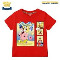 ราคา MERAH SMALL HUG KIDS - Boys Cartoon SPONGEBOB PANEL A Red T-Shirt Top 2-10 ปี (50853365962)