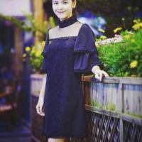 ราคา *พร้อมส่ง+ส่งฟรี* Used like new เดรสงานป้าย Vegas ซาตินสีกรม แต่งลูกไม้ สวยมาก สไตล์ ออม สุชาร์ (6257780867)