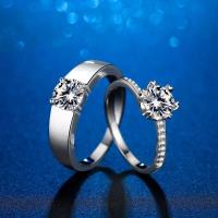 ราคา แหวนเพชร Mosante แบบเรียบง่าย แหวนแต่งงานยอดนิยม แหวนคู่เงินสเตอร์ลิง ชายและหญิงคู่ เครื่องประดับแฟชั่น (25335567164)