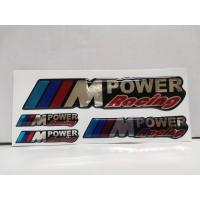 ราคา สติ๊กเกอร์ ชุด เทเรซิ่นนูน สำหรับรถ BMW คำว่า M Power Racing ติดรถ แต่งรถ บีเอ็มดับบลิว sticker สวย MPower Racing (15470621549)