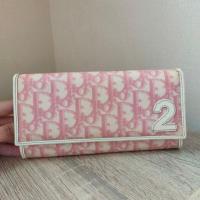 ราคา Dior vintage pink monogram wallet (7840187014)