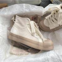 ราคา รองเท้าผ้าใบหุ้มข้อ สไตล์เกาหลี ดีไซน์สวยเก๋ รหัสสินค้า 2855 (23980504926)