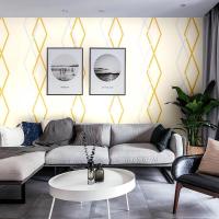 ราคา วอลเปเปอร์ติดผนัง/วอลเปเปอร์สติ๊กเกอร์ Silver Orange Cross Line Motif พร้อมฐานสีขาว 3D 45cm x 9-10m (26109948013)