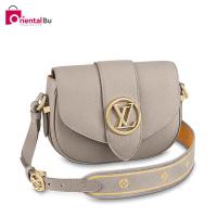ราคา Louis Vuitton LV กระเป ๋ าผู ้ หญิง PONT 9 SOFT ดอกไม ้ สายคล ้ องไหล ่ กระเป ๋ าสะพายหนังวัวขนาดเล (25682631339)