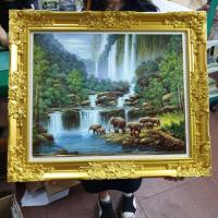 ราคา กรอบรูป ช้าง วิว น้ำตก วิวธรรมชาติ ใส่ กรอบหลุยส์ ติดบ้าน ร้านค้า ของขวัญ ขึ้นบ้านใหม่ กรอบรูปธรรมชาติ (6922116128)