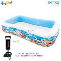 ราคา Intex สระสี่เหลี่ยมลายสัตว์ทะเล 3.05x1.83x0.56 ม. รุ่น 58485 + ที่สูบลม ดับเบิ้ลควิ๊ก วัน (9010765270)