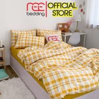 ราคา TC REE เครื่องนอน CTC53 ชุดเครื่องนอนผ้าฝ้ายลายตารางหมากรุกสีเหลือง เตียงและที่นอนทั้งหมด (26090077553)