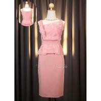 ราคา เดรสเพื่อนเจ้าสาว สีชมพู ไซส์ m (22826021698)