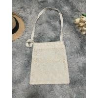 ราคา กระเป๋าสะพายผ้าลูกไม้ มีซิปสีขาวครีม (24013713638)