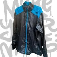 ราคา (ของแท้) เสื้อแจ็คเก็ต jacket Adidas สีดำแถบฟ้า ผ้าร่มสวยใส่สบาย (24141586978)