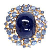 ราคา แหวนพลอยแท้ ไพลิน-น้ำเงิน 16 x 21 mm. ล้อม ไพลิน-เผาเก่า เงินแท้ 925 ชุบทอง 18k ไซร์แหวน 8.75 (27267727697)