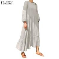 ราคา Zanzea ชุดแม็กซี่เดรส คอกลม แขนยาว ทรงหลวม สไตล์วินเทจ สําหรับผู้หญิง (20562943970)