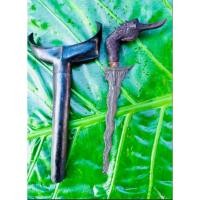 ราคา กริช9คต ใบ9นิ้ว ตามตำราเก่าโบราณยาวรวมด้าม 13นิ้ว หัวกริชนกพังกะตาญงปัตตานี (43318314016)