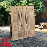 ราคา ประตูไม้สักบานคู่ไม้สัก รหัส A39 (5150650466)