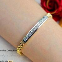 ราคา เลสข้อมือเพชร cz งานทองแท้ 5 ไมครอน (14923508173)
