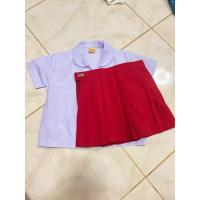 ราคา กระโปรงนักเรียนอนุบาล + เสื้อนักเรียน แขนสั้น เตรียมอนุบาล เบอร์ 3 เด็กเล็ก (29266518819)