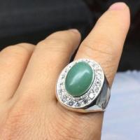 ราคา แหวนหยกพม่าเงินแท้ล้อมเพชรcz (2758585163)