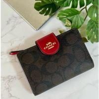 ราคา กระเป๋าตังค์ใบกลาง กระดุม Coach (25159119564)
