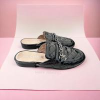 ราคา รองเท้าแตะ หนังแก้ว CHANEL สีดำ ไซส์37.5C มือสอง (20284365599)