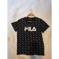 ราคา เสื้อยืดสีดำลาย fila (ปั๊มลาย fila ทั้งตัว)ผ้านิ่ม ผ้ายืดได้เยอะ อก 38-44 ยาว 23 (29837328335)