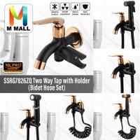 ราคา ก๊อกน้ําห้องน้ําน้ําประปาสแตนเลสกุหลาบทองสีดําสองทางแตะกับผู้ถือโถสุขภัณฑ์ สสส7826ซคิว พร้อมชุดท่อโถสุขภัณฑ์ (46502696210)