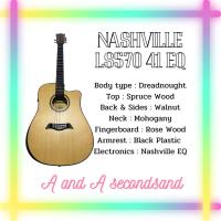 ราคา [กีต้าร์มือสอง] NASHVILLE กีต้าร์โปร่งไฟฟ้า รุ่น LS-570-41 EQ มีเครื่องตั้งสายในตัว หน้าไม้แท้ ทัชชิ่งจับง่าย (18045307625)
