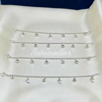 ราคา สร้อยข้อมือเงินแท้ลายผ่าหวายห้อยกระพรวนเงินแท้ คุณภาพดี มีใบรับประกัน (11925159809)