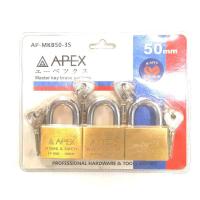 ราคา APEX​ AP-MKB50-3S AP-2941004 กุญแจคล้องทองเหลืองมาสเตอร์คีย์​ 3​ ตัว​ ชุด​ (14806670594)