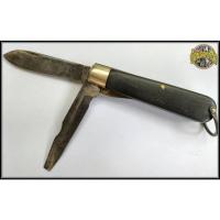 ราคา มีดพับเก่า camillus new york knife มีสองใบมีด มีดพับทหาร มือสอง มีที่ล็อคใบมีดเป็นทองเหลือง (18391592349)