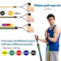 ราคา ยางยืดออกกำลังกาย 11ชิ้น/เซ็ต ยางยืดออกกำลังกายแรงต้าน resistanceband set อุปกรณ์ฟิตเนส เชือกแรงต้าน (29756400859)