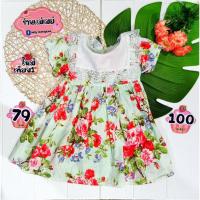 ราคา เดรสลายดอกสีเขียวพาสเทล (23558765053)