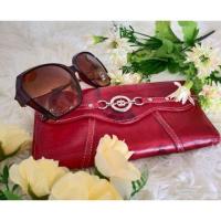 ราคา กระเป๋าสตางค์หนังปลาไหลแท้ สีแดงไวน์ (5818844321)