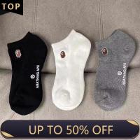 ราคา Bape Plain Mid Cut ถุงเท ้ าตัดสูง Ape Head เย ็ บปักถักร ้ อย Unisex ถุงเท ้ าบาสเก ็ ตบอลกีฬาหนา (24975496601)