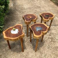 ราคา โต๊ะข้างไม้สักขาไม้4ตัว (29352458719)