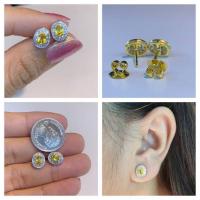 ราคา ต่างหูทอง "ฝังเพชร" บุษราคัมทรงวงรี หลุดจำนำ ทองแท้-เพชรแท้ 100% (19869468033)