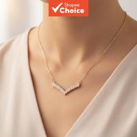 ราคา สร้อยคอรูปตัววีประดับเพชร หรูหราสง่างาม เหมาะสําหรับผู้หญิง มอบเป็นของขวัญ (51800641851)