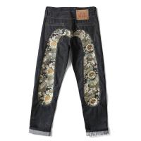 ราคา EVISU กางเกงยีนส์สไลม์ฟิต สำหรับผู้ชายและผู้หญิง สไตล์เกาหลี อินเทรนด์ ลายปักดอกไม้.Big M (40923042421)