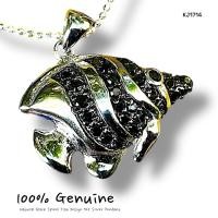 ราคา KJ1714 จี้สร้อยคอประดับนิลดำ ดีไซน์ปลาเงินแท้ จำหน่ายเฉพาะจี้* (42227392321)