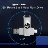ราคา 2-in-1 Type C HP หมุน OTG USB 2.0 8GB 16GB 32GB 64GB 128GB 2TB แฟลชไดรฟ์ความเร็วสูง (26063568176)