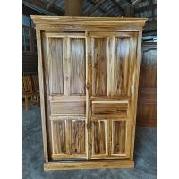 ราคา ตู้เสื้อผ้าไม้สักบานสไลด์ขนาด120*180 (41013656627)