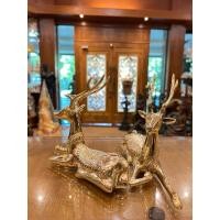 ราคา รูปปั้นกวางนอนลายไทย ทองเหลือง (24959934452)