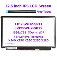 ราคา 12.5 "IPS แล็ปท็อปหน้าจอ LCD LP125WH2-SPT2 LP125WH2-SPT1 M125NWR3 สําหรับ Lenovo ThinkPad X240 X250 X260 X270 X280 1366x768 30pin eDP (57051051468)